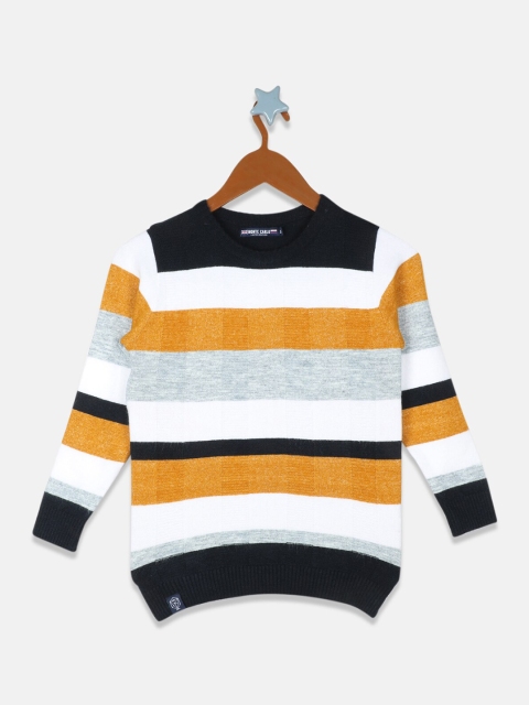 

Monte Carlo Boys Navy Blue & Yellow Striped Pullover