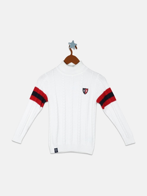 

Monte Carlo Boys Off White & Red Cable Knit Pullover