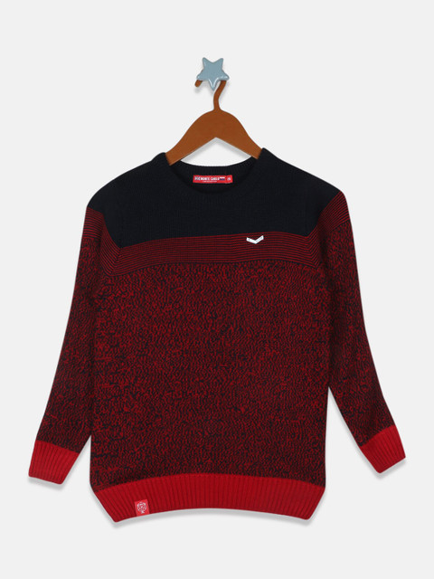 

Monte Carlo Boys Maroon & Black Colourblocked Pullover