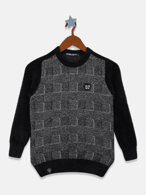 

Monte Carlo Boys Black & White Wool Checked Pullover