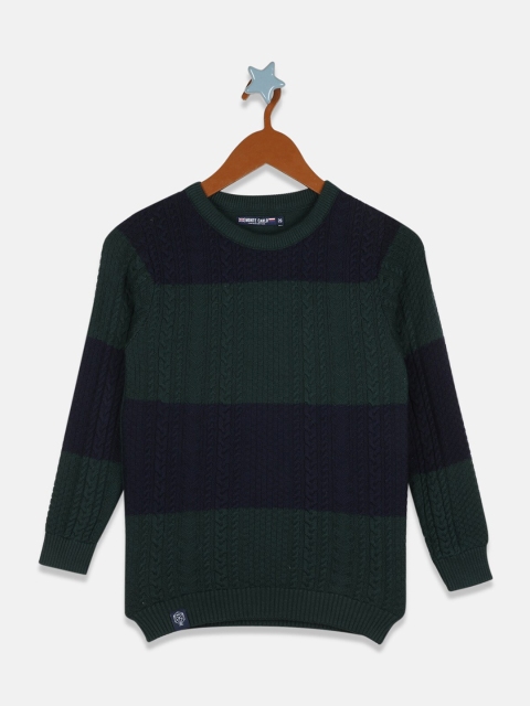 

Monte Carlo Boys Green & Navy Blue Cable Knit Cotton Pullover