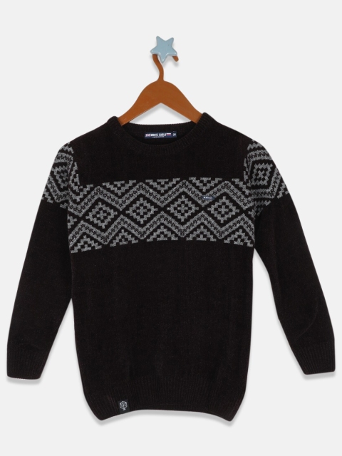 

Monte Carlo Boys Black & Grey Wool Printed Pullover