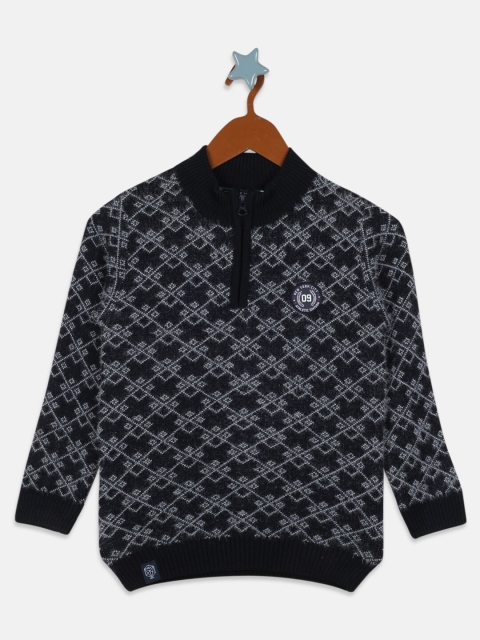 

Monte Carlo Boys Navy Blue & White Printed Pullover