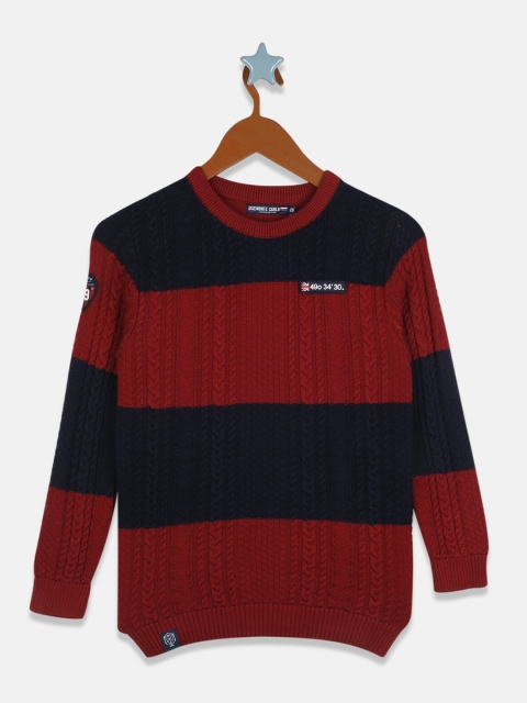 

Monte Carlo Boys Maroon & Navy Blue Colourblocked Pullover