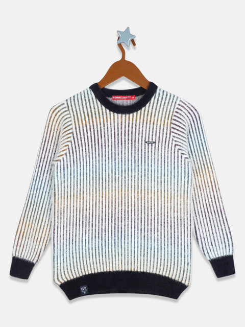

Monte Carlo Boys White & Black Striped Pullover w