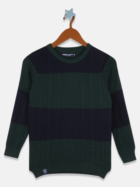 

Monte Carlo Boys Green & Navy Blue Cable Knit Cotton Pullover