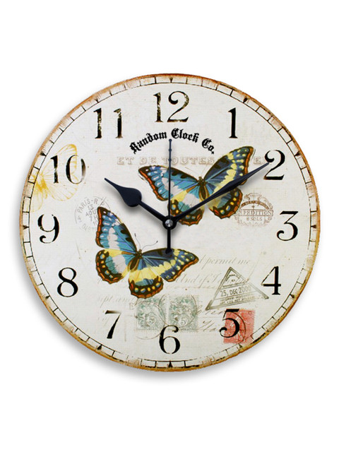 

RANDOM Designer Multicoloured Butterfly 29.2 cm x 29.2 cm Analogue Wall Clock, Multi