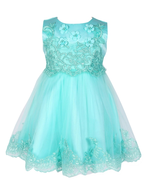 

Hopscotch Girls Turquoise Blue Embellished Applique Party Dress