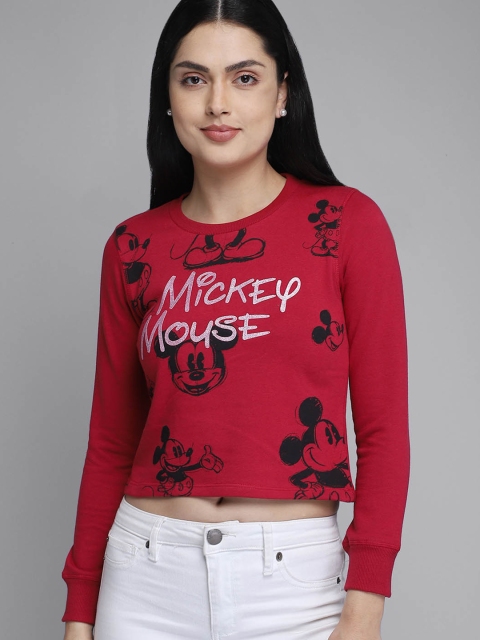

Free Authority Women Magenta Mickey Mouse Printed Cotton Sweatshirt