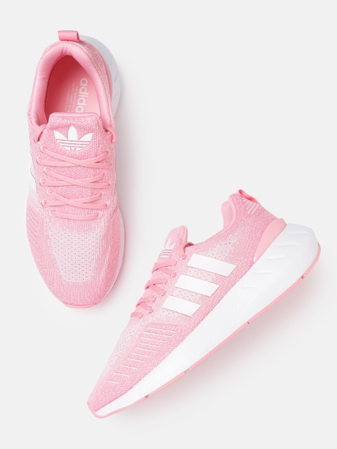 

ADIDAS Originals Women Pink & White Woven Design Swift 22 Sustainable Sneakers