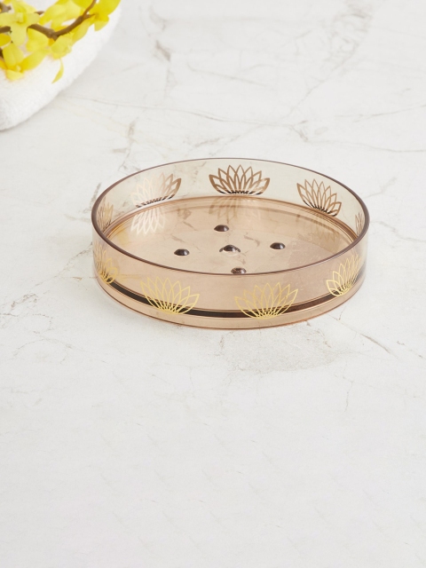 

Home Centre Gold & Transparent Printed Plastic Soap Dish