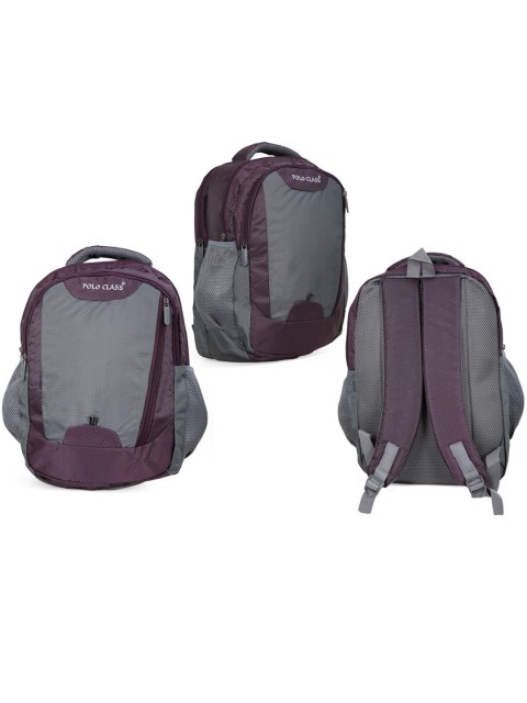 

Polo Class Unisex Purple & Grey Printed Backpack