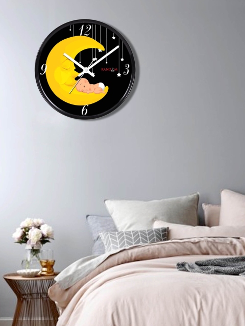 

RANDOM Black & Yellow Printed Dial 27.94 cm Analogue Wall Clock