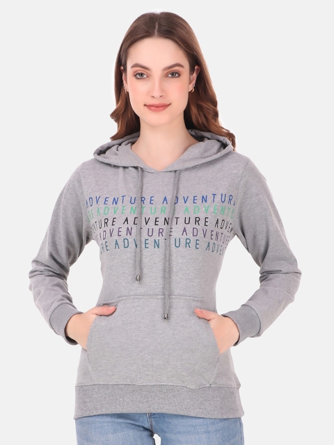 

GOJI Women Green Printed Hooded Sweatshirt