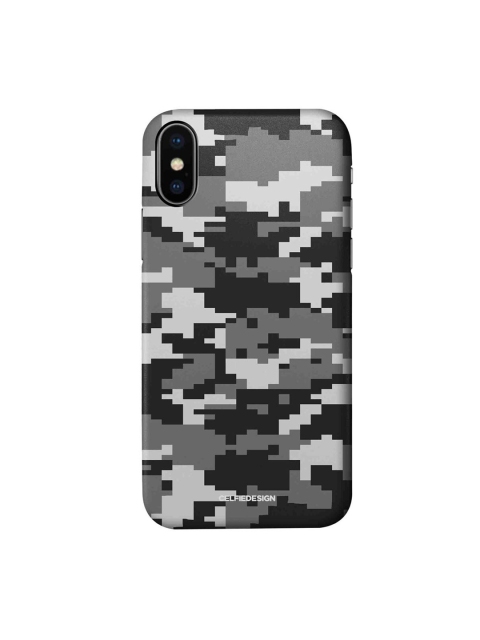 

CelfieDesign Grey & Black Camo Pixel iPhone X Slim Back Case