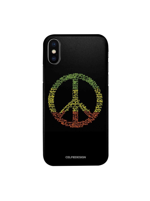 

CelfieDesign Black & Green Symbol of Peace iPhone X Slim Back Case