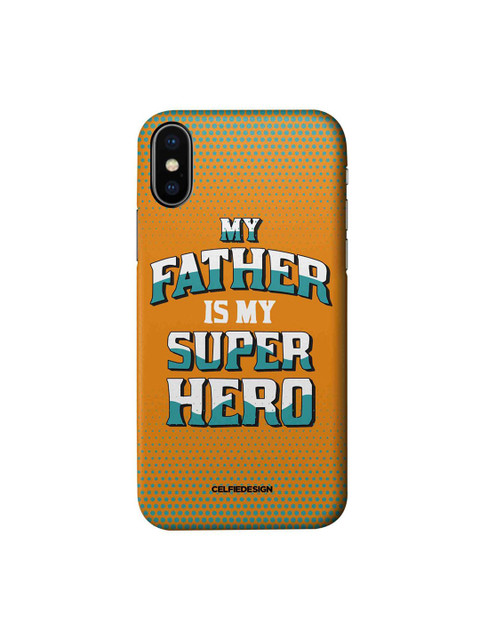 

CelfieDesign Yellow & White My Father My Superhero iPhone X Slim Back Case