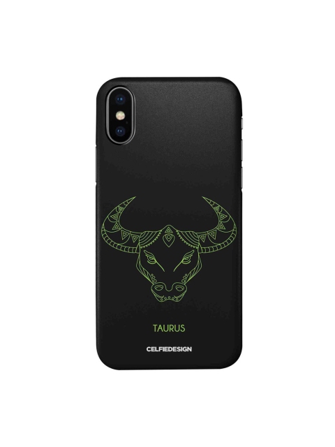 

CelfieDesign Black & Green Taurus iPhone X Slim Back Case