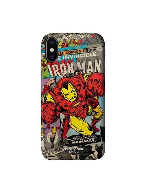 

CelfieDesign Multicolored Comic Ironman iPhone X Slim Back Case, Multi
