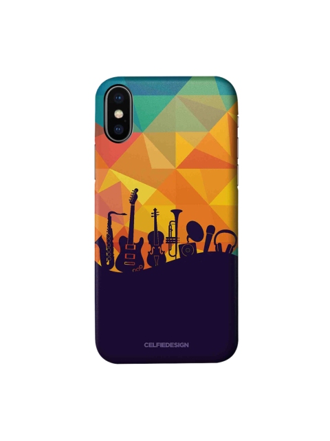 

CelfieDesign Orange & Blue Printed iPhone X Slim Back Case