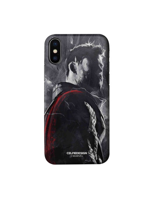 

CelfieDesign Charcoal Grey & Red Thor iPhone X Slim Back Case