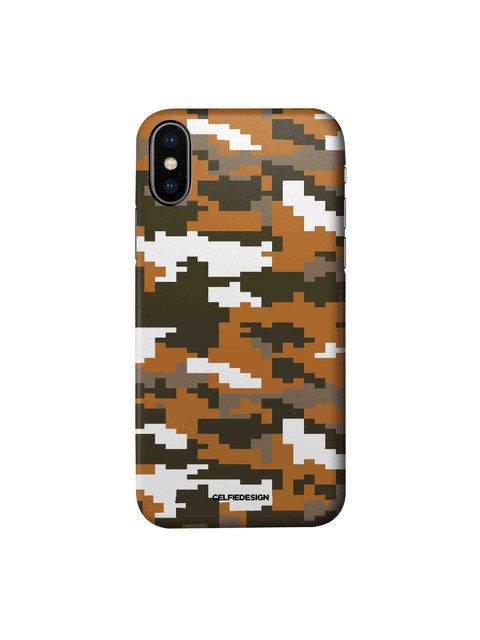 

CelfieDesign Mustard-Yellow & Grey Camo Pixel iPhone X Slim Back Case