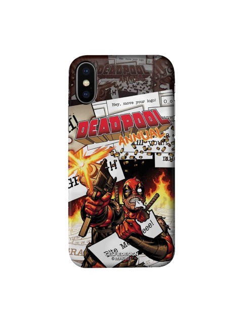 

CelfieDesign Brown & White Comic Deadpool Plastic iPhone X Back Case