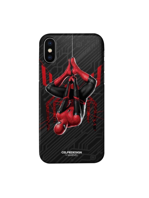 

CelfieDesign Black & Red Spiderman Printed iPhone X Slim Back Case