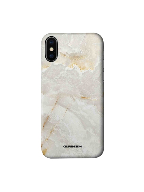 

CelfieDesign White & Gold-Toned Printed iPhone X Slim Back Case