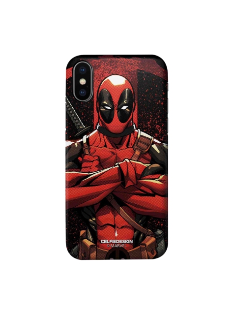 

CelfieDesign Black & Red Deadpool Stance iPhone X Slim Back Case