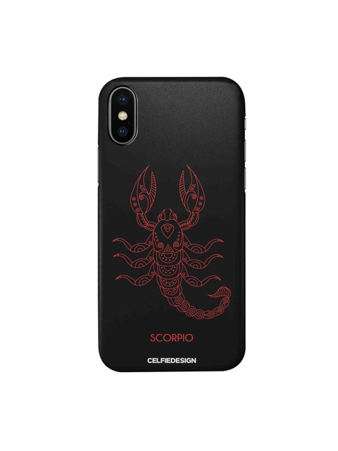 

CelfieDesign Black & Red Scorpio Printed iPhone X Slim Back Case