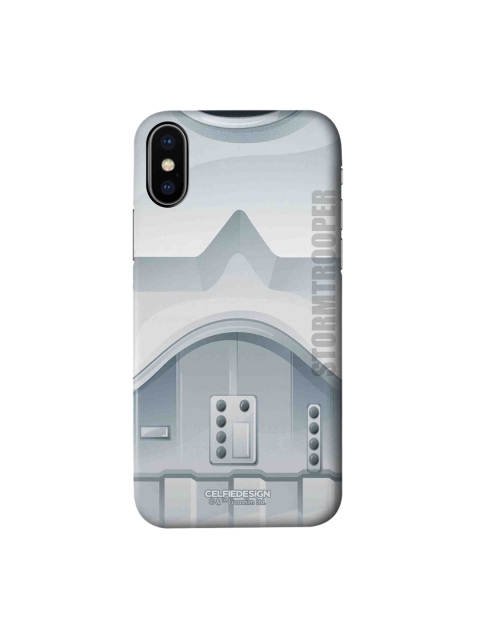 

CelfieDesign White & Grey Printed Plastic iPhone X Back Case