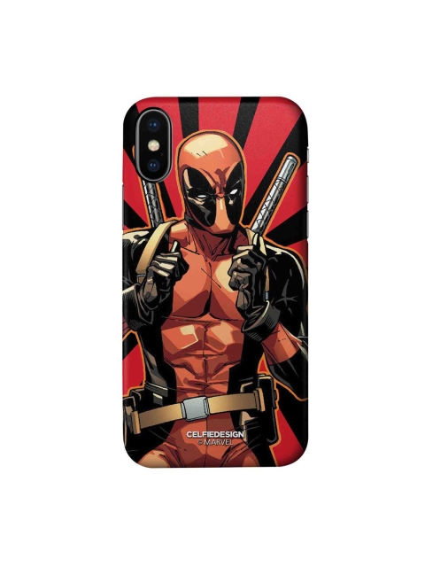 

CelfieDesign Red & Black Deadpool Printed iPhone X Slim Back Case