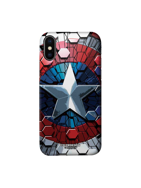 

CelfieDesign Blue & Maroon Hex Shield Marvel Plastic iPhone X Back Case