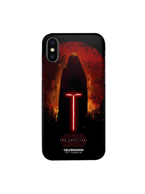 

CelfieDesign Black & Red Printed iPhone X Slim Back Case