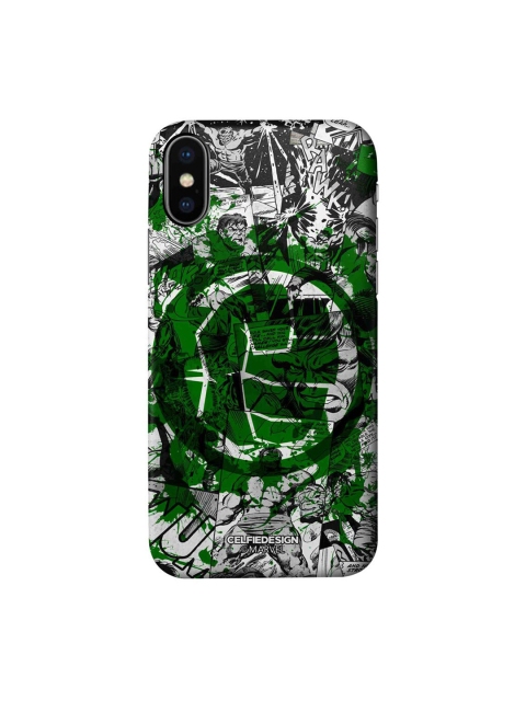 

CelfieDesign Green & White Hulk Graphic Printed iPhone X Slim Back Case