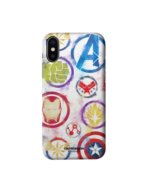 

CelfieDesign White & Blue Avengers Icons Graffiti iPhone X Slim Back Case