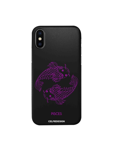 

CelfieDesign Black & Purple Pisces iPhone X Slim Back Case