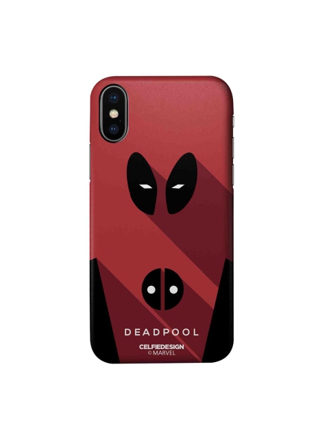 

CelfieDesign Red & Black Minimalistic Deadpool Printed iPhone X Slim Back Case