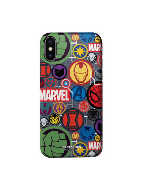 

CelfieDesign Multicoloured Printed Marvel Iconic Mashup iPhone X Slim Back Case, Multi