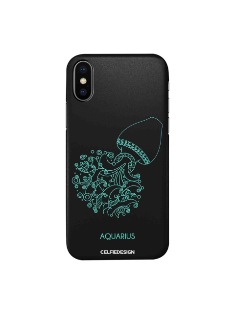 

CelfieDesign Black & Green Aquarius Printed Plastic iPhone X Back Case