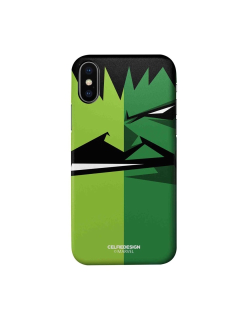 

CelfieDesign Green & Black Face Focus Hulk iPhone X Back Case