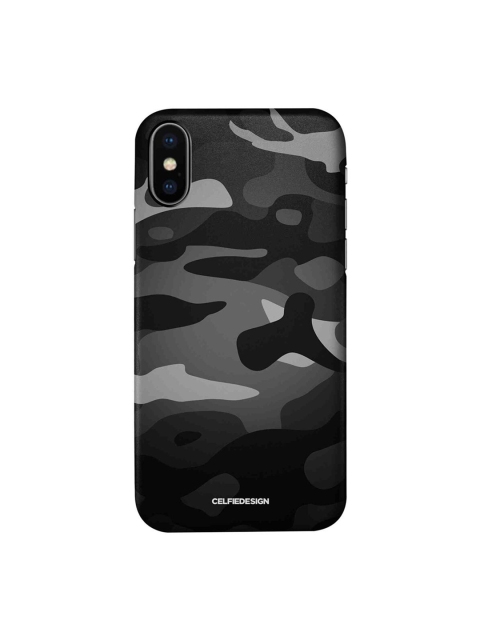 

CelfieDesign Grey & Black Camouflage Graphic Printing iPhone X Slim Back Case