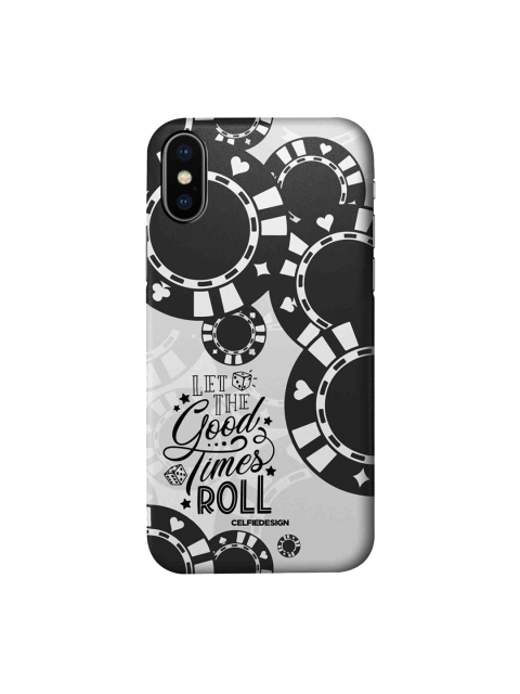 

CelfieDesign Black & Grey Let The Good Times Roll iPhone X Slim Back Case