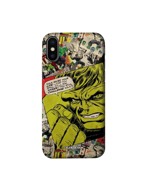 

CelfieDesign Green & Black Comic Hulk iPhone X Slim Back Case
