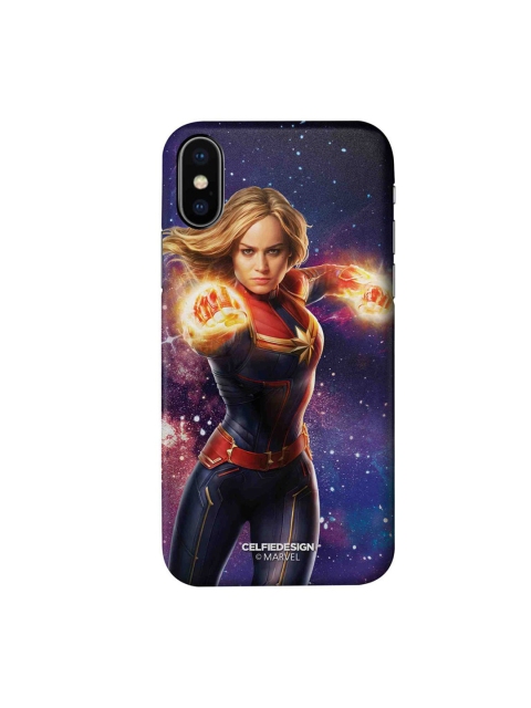 

CelfieDesign Blue & Red Fierce Captain Marvel iphone X Slim Back Case