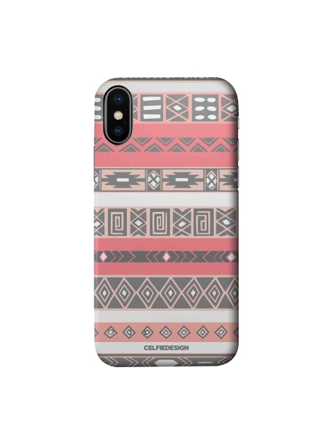 

CelfieDesign Grey & Pink Aztec iPhone X Slim Back Case