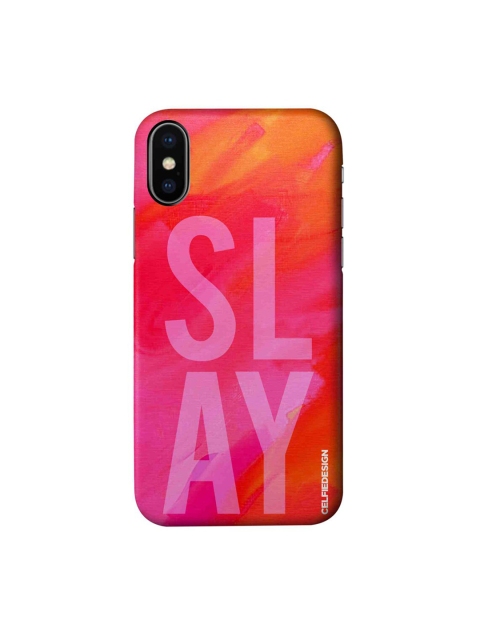 

CelfieDesign Pink & Orange Slay Printed Slay iPhone X Slim Back Case