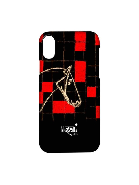 

CelfieDesign Black & Red Masaba Checkered Horse iPhone X Slim Back Case
