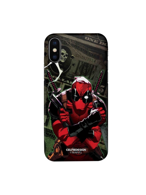

CelfieDesign Red & Black Deadpool Dollar iPhone X Slim Back Case